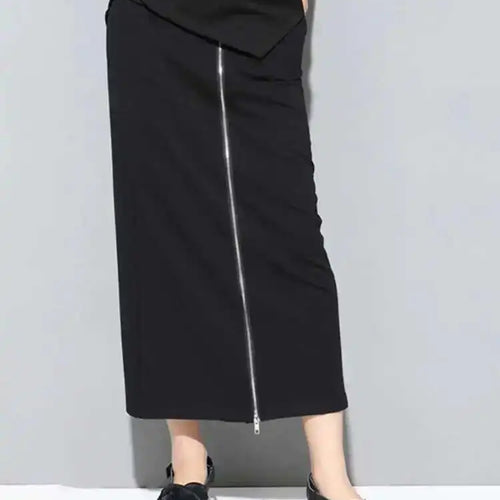 Load image into Gallery viewer, High Elastic Waist Black Zipper Two Ways Wear Long Wide Leg Pants New Trousers Women Fashion Tide Spring Autumn 2025 JS994
