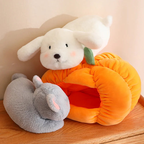 Load image into Gallery viewer, 1Pc 23/30cm Creative Pumpkin Nest Plush Toy Kawaii Cat Dog&#39;s Nests Stuffed Soft Funny Toy for Children Girls Accompany Gift
