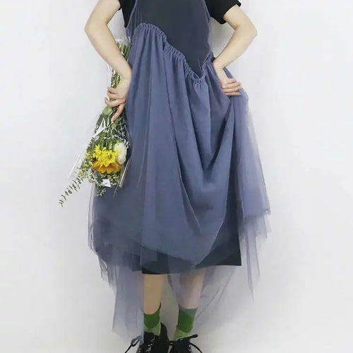 Load image into Gallery viewer, Women Green Mesh Layers Elegant Spaghetti Strap Dress New Square Collar Sleeveless Fashion Tide Spring Autumn 2025 1DJ0363
