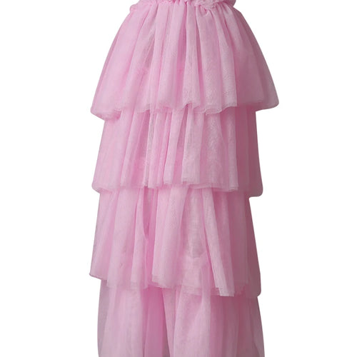 Load image into Gallery viewer, Mesh T-shirt Cake Half-body Skirt Two Pieces Suit New Round Neck Short Sleeve Women Fashion Spring Summer 2025 CPG3209
