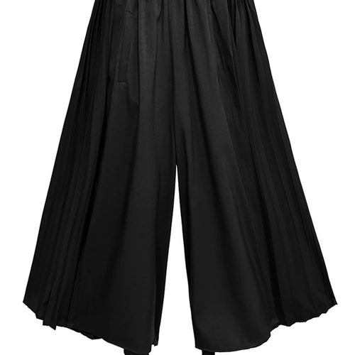 Load image into Gallery viewer, High Elastic Waist Gray Color-block Pleated Wide Leg Pants New Trousers Women Fashion Tide Spring Autumn 2025 1DJ1336
