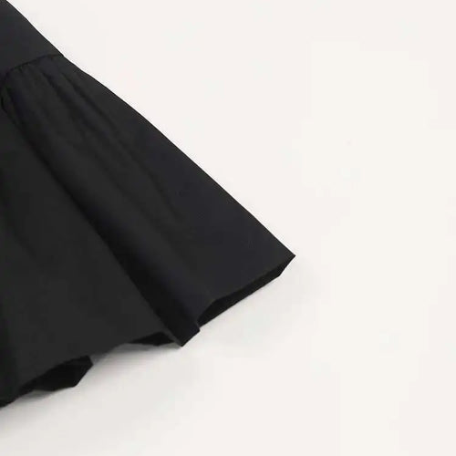 Load image into Gallery viewer, Women Black Pleated Elegant Mini Shirt Dress New Lapel Long Sleeve Loose Fit Fashion Tide Spring Autumn 2025 1DE365901
