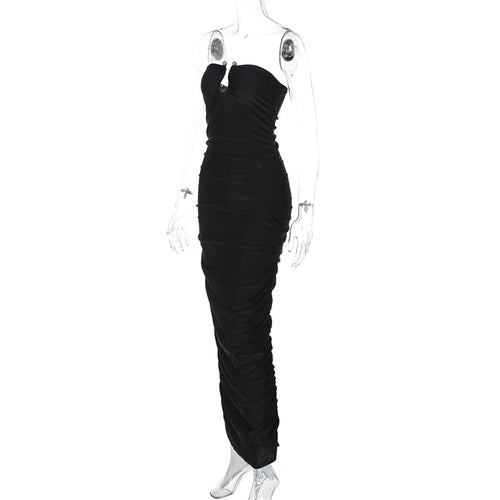 Load image into Gallery viewer, Sexy Sleeveless Off-shoulder Backless Strapless Black Maxi Dress For Women Elegant Evening Long Dress Female Outfits
