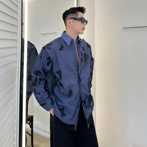 Load image into Gallery viewer, Men&#39;s Shirts Long Sleeve Two-piece Butterfly Mesh Design Threedimensional Butterfly Decoration Male Top Summer 9W1877
