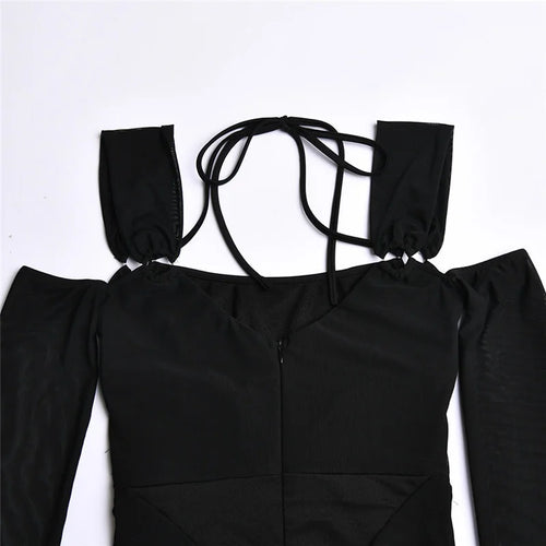 Load image into Gallery viewer, Sexy Hollow Out Backless Mini Dress For Women Elegant Spaghetti Strap Bodycon Party Short Dresses Vestido Clubwear
