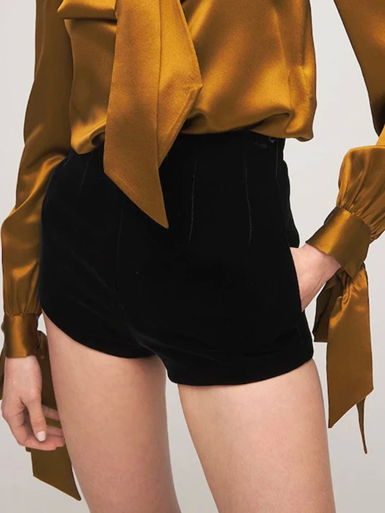 Solid Minimalist Shorts For Women High Waist Spliced Zipper Temperament Slimming Short Pants Female Fashion Clothing Style