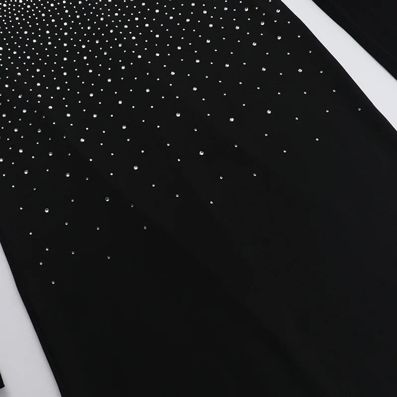 Glitter Spaghetti Strap Sexy Maxi Dress For Women Black Sparkle Off-shoulder Backless Bodycon Club Party Long Dress