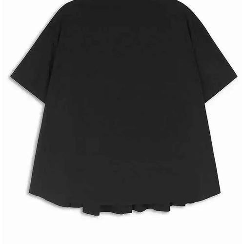 Load image into Gallery viewer, Women Black Dot Printed Pleated Big Size Blouse New Lapel Short Sleeve Shirt Fashion Tide Spring Summer 2025 1DH6763
