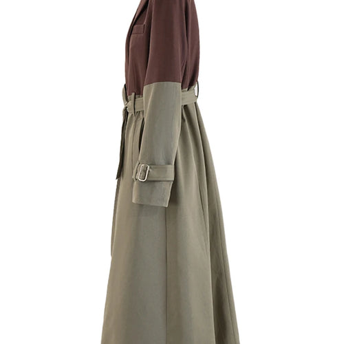 Load image into Gallery viewer, Women Green Color-block Big Size Elegant Blazer New Lapel Long Sleeve Jacket Fashion Tide Spring Autumn 2025 26D8105
