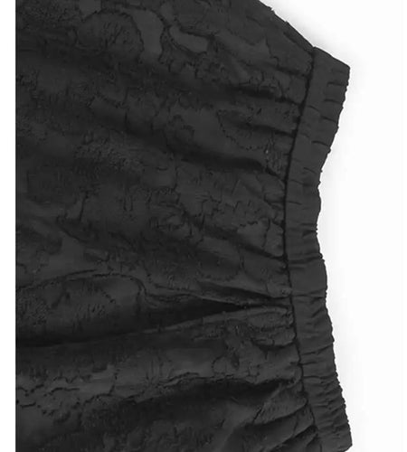 High Elastic Waist Black Lace False Two Spliced Wide Leg Pants New Trousers Women Fashion Tide Spring Autumn 2025 1DH9799