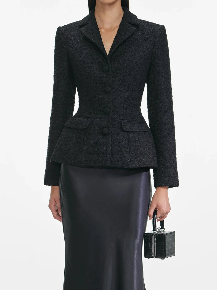 Slimming Elegant Two Piece Sets for Women Lapel Long Sleeves Tunic Spliced Buttons Top High Waist Skirt Set Female