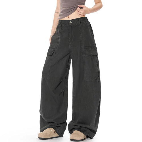 Load image into Gallery viewer, Men's Cargo Pants New American Style Straight Wide Leg Stylish Solid Color Multi Pockets Trendy Male Causal Bottoms 9W1930
