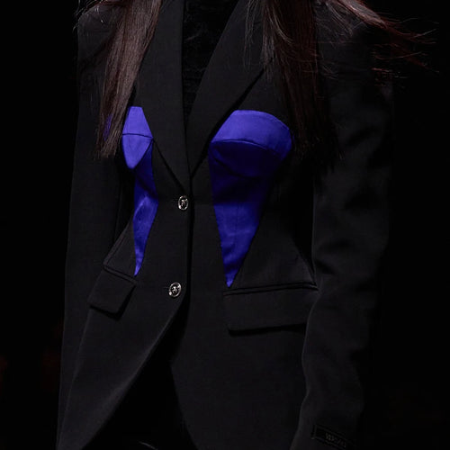 Load image into Gallery viewer, Hit Color Slimming Fashion Blazers for Women Lapel Long Sleeves Patchwork Single Breasted Blazer Female Clothes New
