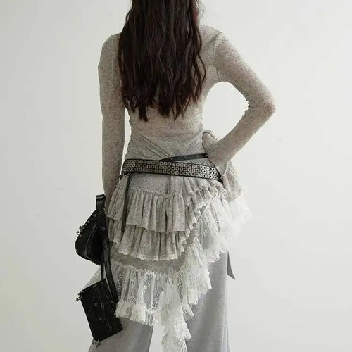 Load image into Gallery viewer, Women Perspective Irregular Mini Sweater Dress New Round Neck Long Flare Sleeve Fashion Tide Spring Autumn 2025 1DH9338
