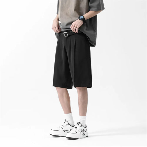 Load image into Gallery viewer, Fashion Men&#39;s Suit Shorts Loose Ice Silk Solid Color Summer Casual Kroean New Trendy Male Five Quarter Pants 2025 9W1349
