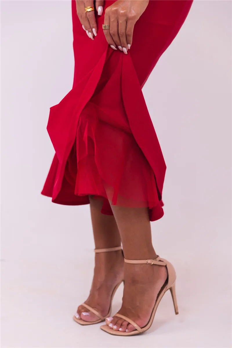 Sleeveless Fishtail Maxi Dress For Women Autumn New Halter Deep V Neck Backless Bodycon Party Sexy Long Dress Elegant