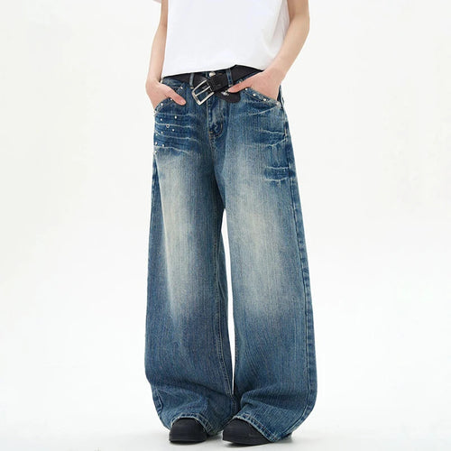 Load image into Gallery viewer, Men's Jeans American Rivet Lightning Denim Pants Solid Color Trendy Washed Straight Leg Stylish Menwear 2025 9W1476
