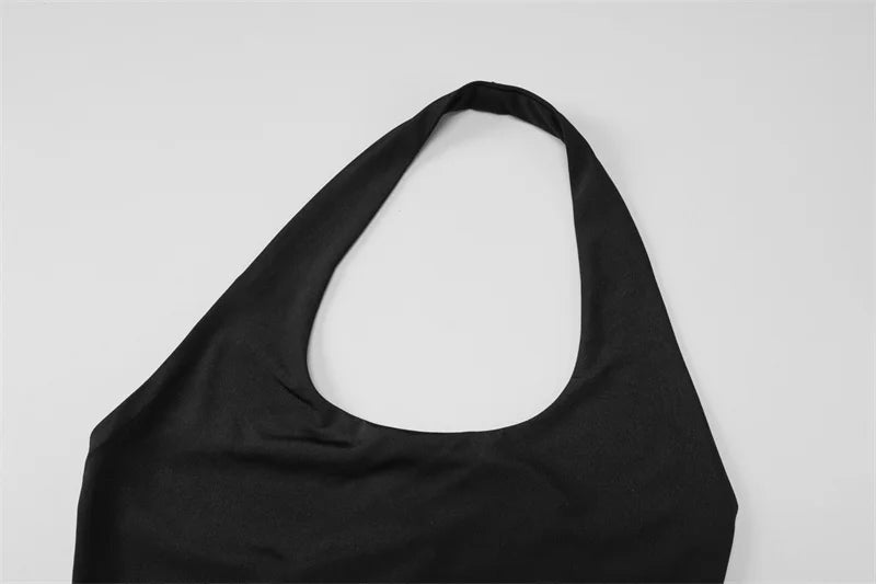 Halter Backless Sexy Maxi Dress Women Gown Summer New Solid U Neck Sleeveless High Waist Long Dress Elegant 2025