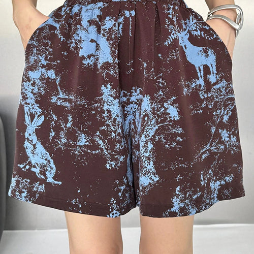 Load image into Gallery viewer, Blue Coffee Shirt Wide Leg Shorts Two Piece Suit New Lapel Short Sleeve Women Fashion Tide Spring Summer 2025 1DJ1467

