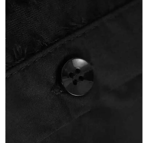 Load image into Gallery viewer, Women Black Irregular Hem Burr Big Size Blouse New Lapel Short Sleeve Shirt Fashion Tide Spring Summer 2025 1DH6182
