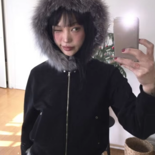 Load image into Gallery viewer, Furry Hooded Sweatshirts Women Clothing 2024 Ropa Mujer Fashion White Hoodies Coat Y2k Tops Thicked Casual Zipper Cropped Hoodie
