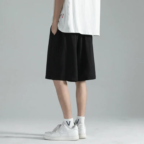 Load image into Gallery viewer, Men&#39;s Suit Shorts Ice Silk Solid Color Elastic Waist Pants Summer Casual Fashion Male Clothing Lace-up Design 2025 9W1350
