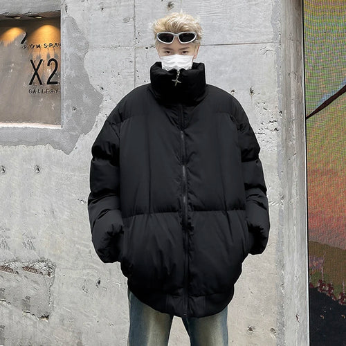 Load image into Gallery viewer, Simple Men&#39;s Cotton Coats Stand Collar Solid Color Casual Thickened Zipper Casual American Male Padded Jackets Chic 9C9276
