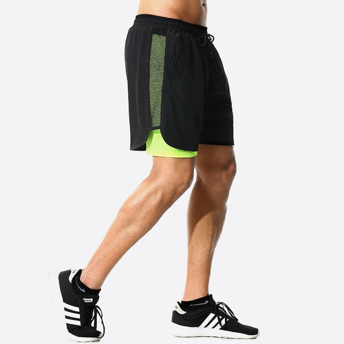 Load image into Gallery viewer, Men&#39;s Casual Shorts 2 in 1 Running Shorts Quick Drying Sport Shorts Gyms Fitness Bodybuilding Workout Built-in Pockets Short Men
