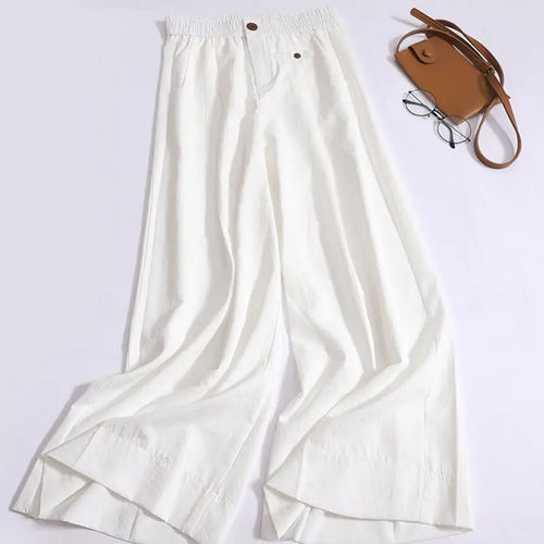 Load image into Gallery viewer, Korean Fashion Women Solid Pleated Pants New High Waisted Casual Wide Leg Trousers Summer Office Lady Clothing 2024 Simplicity
