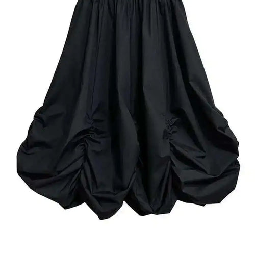Load image into Gallery viewer, High Elastic Waist Black Pleated Irregular Shaped A-line Half-body Skirt Women Fashion Tide New Spring Autumn 2025 1DH9135
