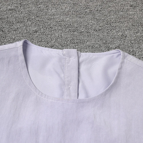 Load image into Gallery viewer, Women Light Purple Irregular Spliced Big Size Vest Dress New Round Neck Sleeveless Fashion Tide Spring Summer 2025 CPG3083
