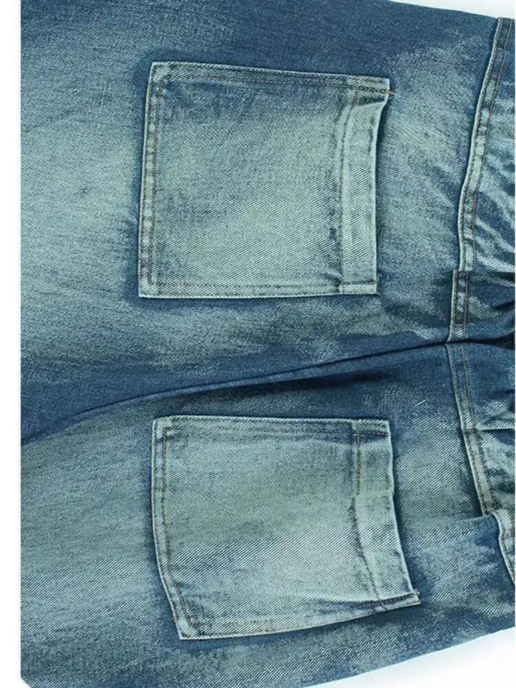 Big Size Denim Vest Wide Leg Pants Two Piece Suit New V-Neck Sleeveless Women Fashion Tide Spring Autumn 20251DH9963