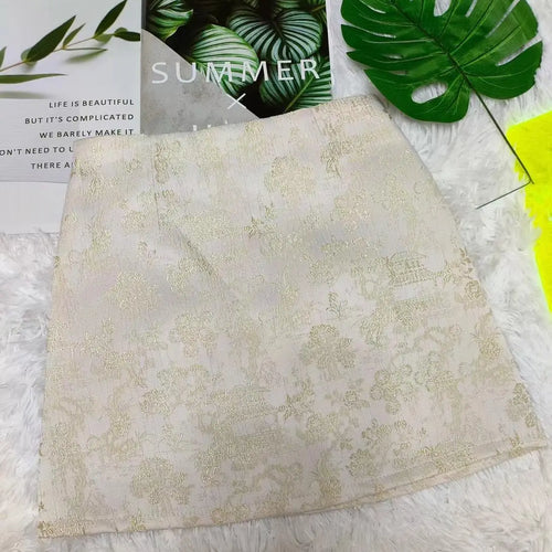 Load image into Gallery viewer, Summer Blue Chinese Jacquard Women's Half Skirts New Fashion Black Wrap Hip Slim High Waist Streetwear Beige Japanese Clothing
