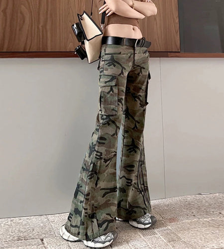 Men's Cargo Pants Pleated  Micro Flared Trendy New American Style Straight Wide Leg Male Causal Trousers Summer 9W1959