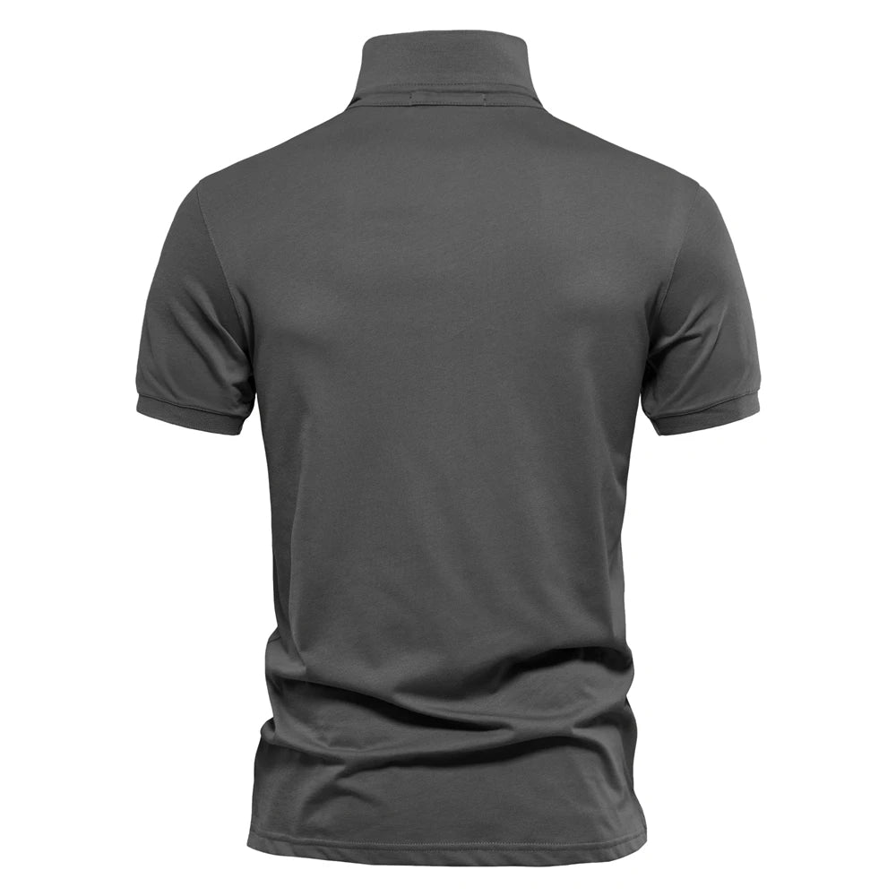 100% Cotton Embroidery Men's Polo Shirts Solid Color Short Sleeve Polo Shirts for Men New Summer Brand Social Polos Men