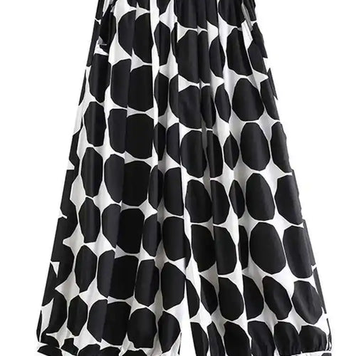 Load image into Gallery viewer, High Elastic Waist Black Dot Printed Long Wide Leg Trousers New Loose Fit Pants Women Fashion Spring Autumn 2025 1DE6981
