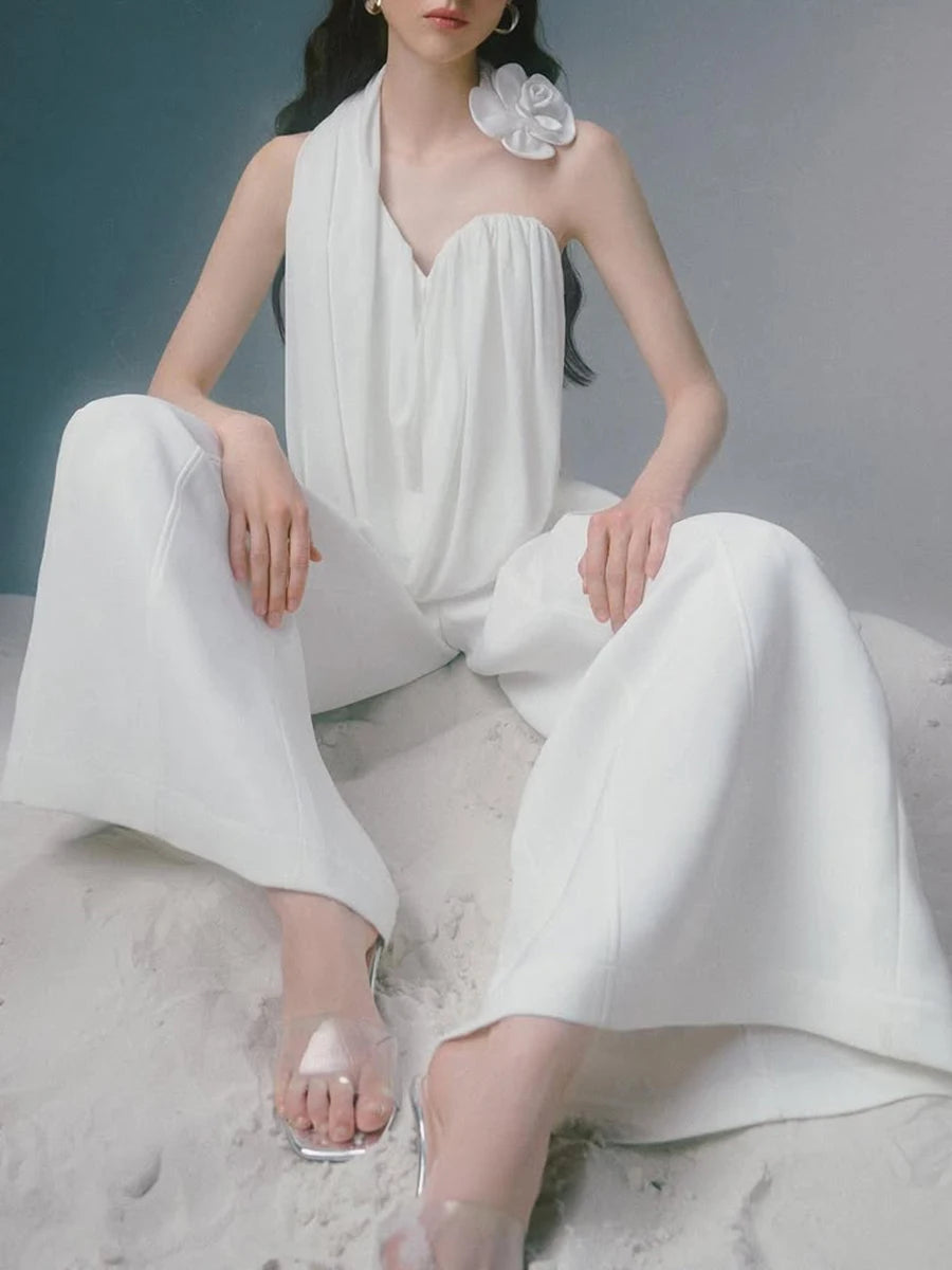 Solid Spliced Folds Loose Blouses For Women Halter Sleeveless Temperament Shirt Female Fashion Style Clothes New