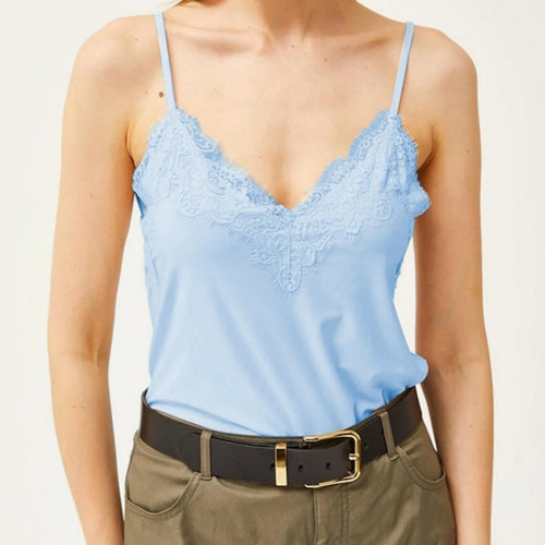 Load image into Gallery viewer, y2k Cami Tops Sexy Women Clothing V Neck Lace Patchwork Spaghetti Strap Sleeveless Tanks Club Party Clothes Streetwear
