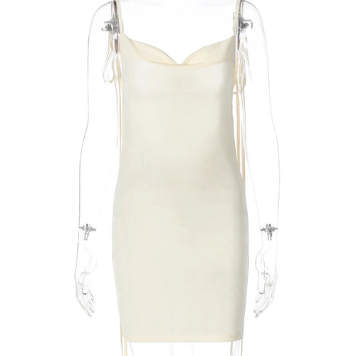 Load image into Gallery viewer, Sleeveless Swinging Collar Backless Slips Bandage Mini Prom Dress Summer Women Elegant Outfit Party Vacation Beach Y2K
