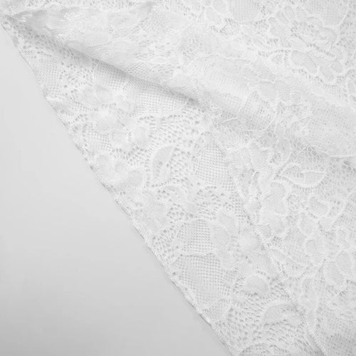 Load image into Gallery viewer, White Lace Sexy Two Piece Sets Woman Halter Top And Long Maxi Skirt Ladies Fashion Sheer Mesh Elegant Matching Sets
