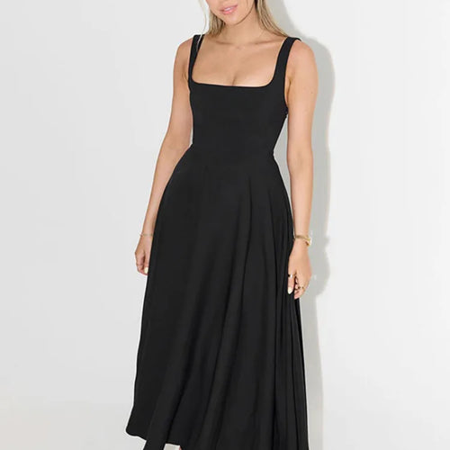 Load image into Gallery viewer, Elegant Sleeveless Bodycon Women Long Dress 2024 Fall Solid Color Square Neck Sexy Party Club Evening Dress Slim Vestido
