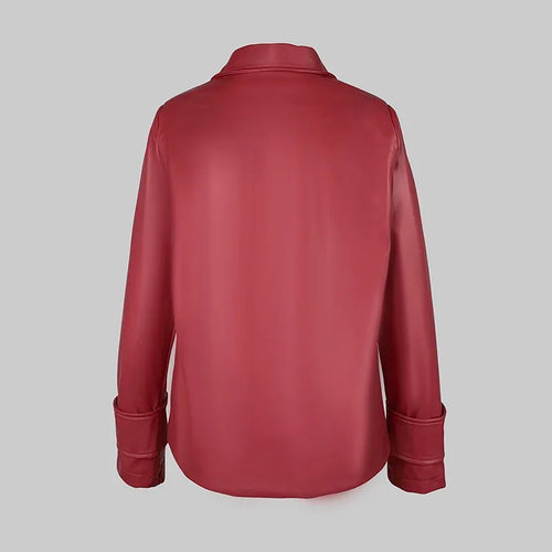 Load image into Gallery viewer, Autumn Winter Gold Faux Leather Jackets Women 2024 New Outwear Long Sleeves PU Leather Short Coats Outwear for Female
