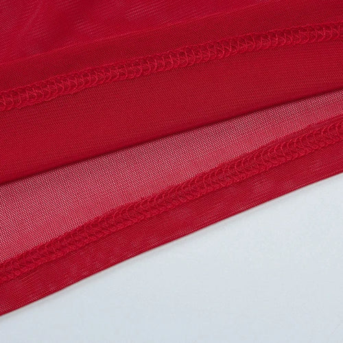 Load image into Gallery viewer, Spaghetti Strap Mesh Pleated Sexy Crop Tops Women Red Strapless Sleeveless Backless Skinny Club Tank Tops Clubwear
