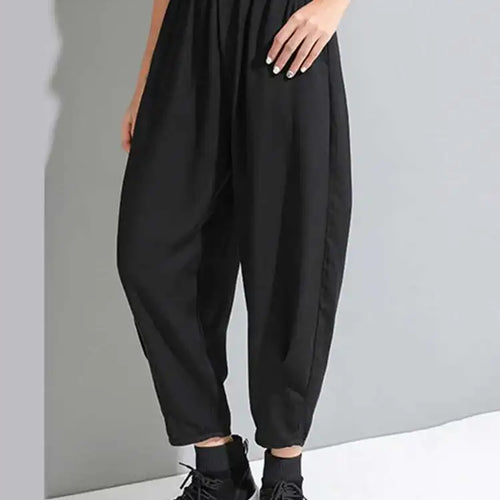Load image into Gallery viewer, High Elastic Waist Black Pleated Long Wide Leg Trousers New Loose Fit Pants Women Fashion Tide Spring Summer 2025 1U320
