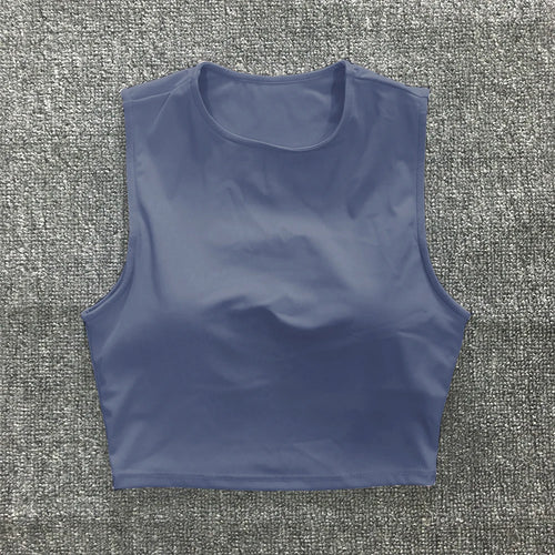 Load image into Gallery viewer, Nude Pad Yuma Nylon Pad Women Vintage Windbreaker Sport Bra Skin Tank Sports Running Vest Fitness Yoga Sleeve Crop Tops
