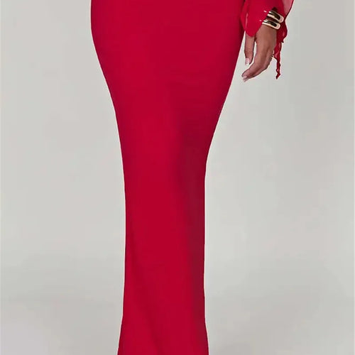 Load image into Gallery viewer, Thickened Fabric Sexy Maxi Skirt Women 2023 Autumn Winter New Solid High Waist Skinny Club Party Long Skirt Elegant
