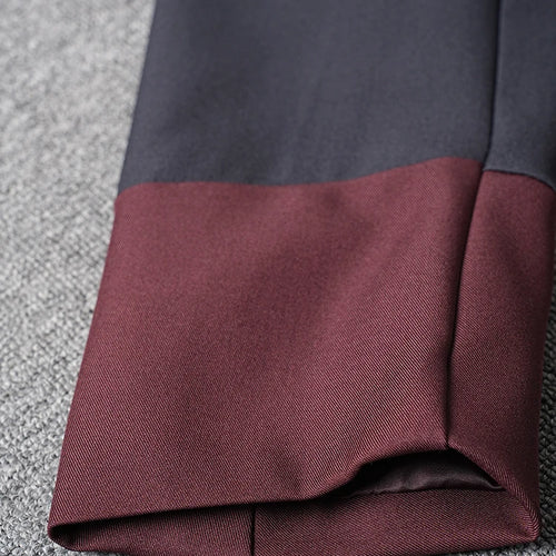 Load image into Gallery viewer, Women Red Color-block Big Size Long Elegant Blazer New Lapel Long Sleeve Jacket Fashion Tide Spring Autumn 2025 26C1609
