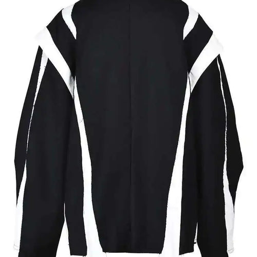 Load image into Gallery viewer, Women Black Irregular Color-block Big Size Blazer New Lapel Long Sleeve Jacket Fashion Tide Spring Autumn 2025 1DF308001
