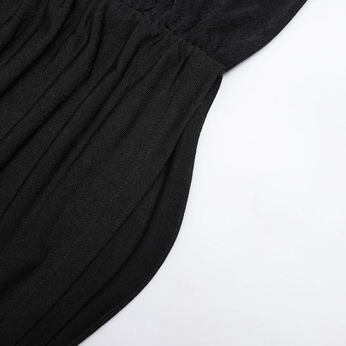 Load image into Gallery viewer, Women Black Cross Irregular Pleated Elegant T-shirt New Round Neck Sleeveless Fashion Tide Spring Summer 2025 CPDB102
