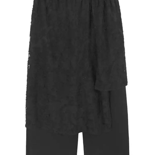 Load image into Gallery viewer, High Elastic Waist Black Lace False Two Spliced Wide Leg Pants New Trousers Women Fashion Tide Spring Autumn 2025 1DH9799
